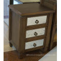 3 Drawer Mirrored Antique painting Bedside